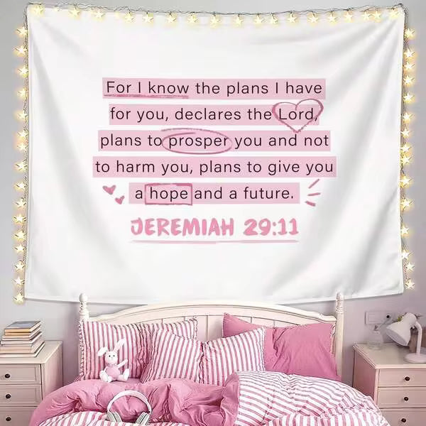 1pc Christian Tapestry Aesthetic, Wall Hanging Tapestries, Wall Decor For Bedroom, Living Room, Dorm, Party, Dorm Room Accessory