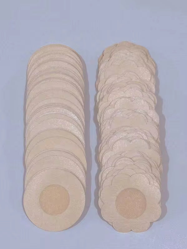 50/10Pcs Disposable Nipple Covers, Seamless Breathable Self-Adhesive Invisible Pasties, Anti-Exposure Lingerie Accessories For Women, Suitable For Low-Cut Dresses, Evening Gowns, Wedding Photography And Bridal Outfits