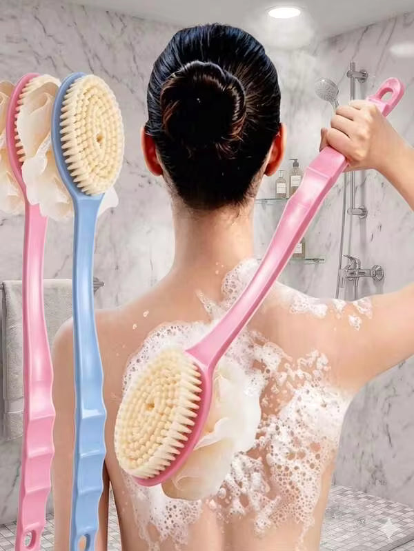 3/2/1pc Extra Long Handle Exfoliating Brush, Suitable For Back Scrubbing, Shower Brush, Soft Bristles, Non-Slip Handle, Suitable For Hard-To-Reach Areas, Feet And Shoulders, Suitable For Home Bathroom SPA